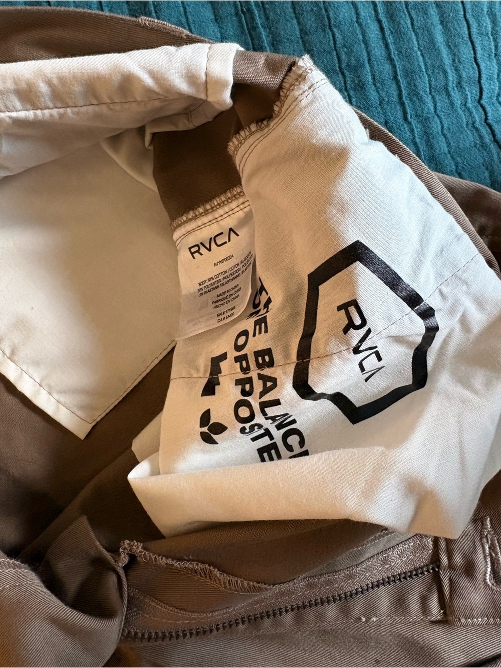 RVCA Men’s Khaki Slim Chinos - Picture 5 of 5